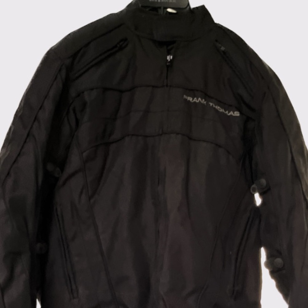 Frank Thomas Men's Armored Warm Weather Blue Black Motorcycle Jacket
